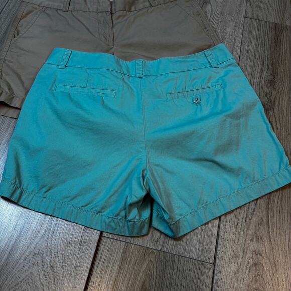 J. Crew Chino Short Bundle 100% Cotton Blue & Khaki Casual Short Set Size 8 - Picture 4 of 6